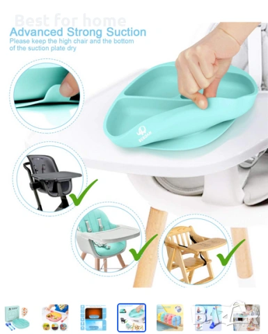 Силиконова разделителна чиния/купа BEBOAN, 100% без BPA , снимка 4 - Чинии - 53683549