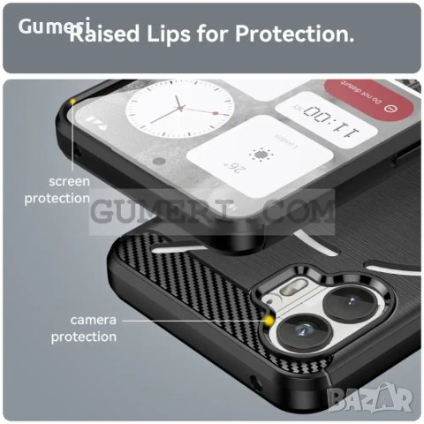Nothing Phone (2) Противоударен Силиконов Гръб - Карбон, снимка 9 - Калъфи, кейсове - 42209966