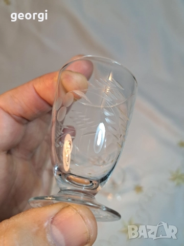 три гравирани чаши за ракия 29/6, снимка 5 - Чаши - 52832822