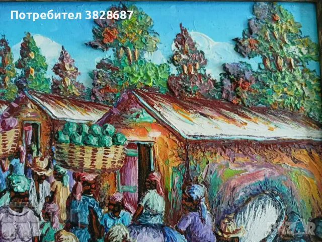 Картина"Пазар в Доминикана", снимка 7 - Картини - 48265516