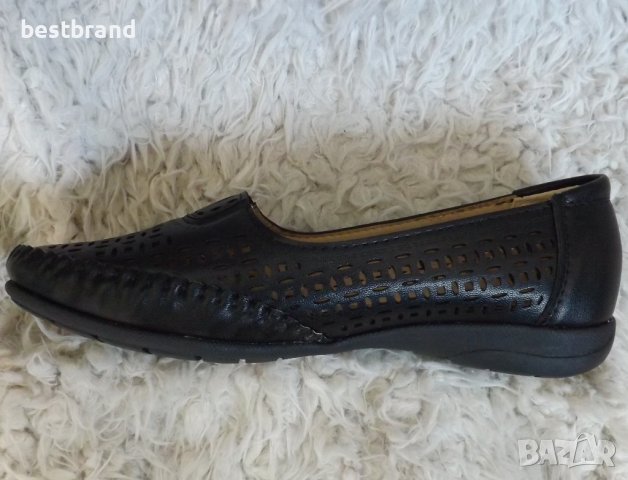 Обувки с перфорация, черни и бели, код 30/ББ1/30, снимка 3 - Дамски ежедневни обувки - 41457869