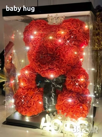 Мече с вечни рози, снимка 2 - Романтични подаръци - 52940400