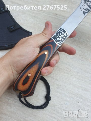 НОВА Руска туристическа къмпинг брадвичка брадва топор с ецван вълк , снимка 6 - Ножове - 41875953