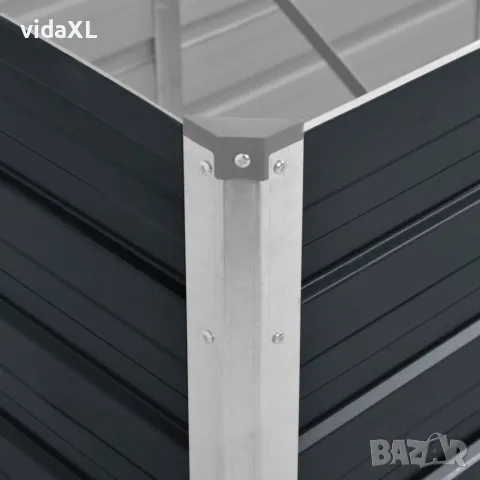 vidaXL Градинска висока леха антрацит 100x40x45 см поцинкована стомана, снимка 6 - Саксии и кашпи - 56147567