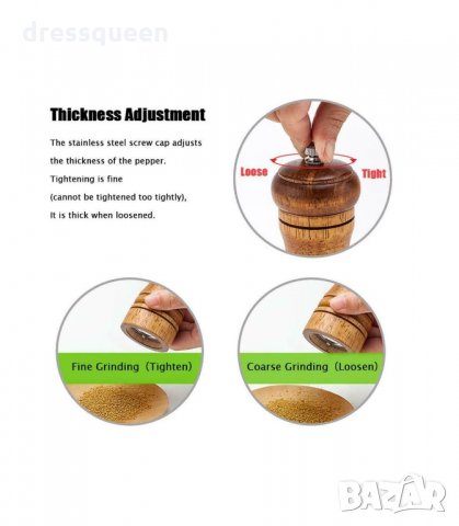 2845 Класическа дървена мелничка за черен пипер, снимка 9 - Аксесоари за кухня - 34268492