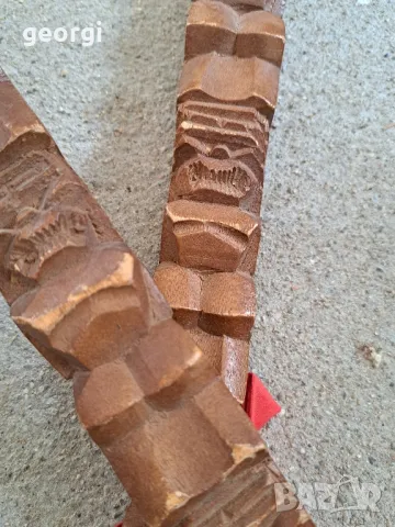 голяма дървена лъжица и вилица   20/1, снимка 4 - Декорация за дома - 49110178