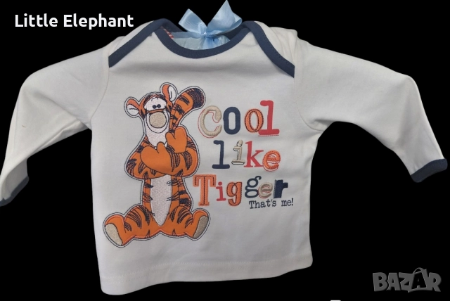 Блузка с дълъг ръкав за 3-6 мес момченце,Disney"Cool like tigger,its me",Англия/нова