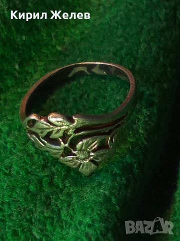 СТАРИНЕН ФЛОРАЛЕН СРЕБЪРЕН АР НУВО ПРЪСТЕН ВИСОКА ПРОБА СРЕБРО МАЙСТОРСКА АЖУРНА ИЗРАБОТКА 35017, снимка 2 - Антикварни и старинни предмети - 39460973