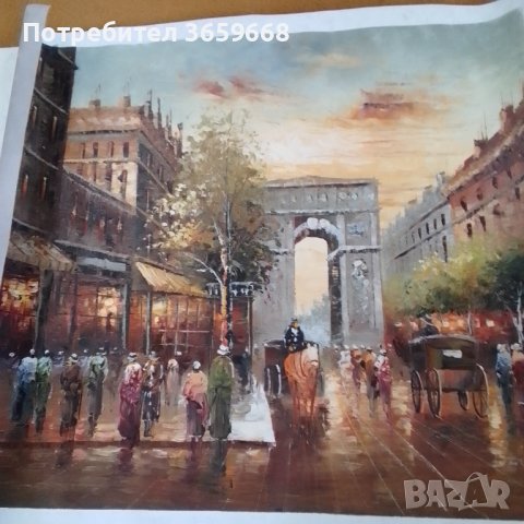 Картина,Париж, Триумфалната Арка, акрил, нерамкирана, снимка 2 - Картини - 40291201