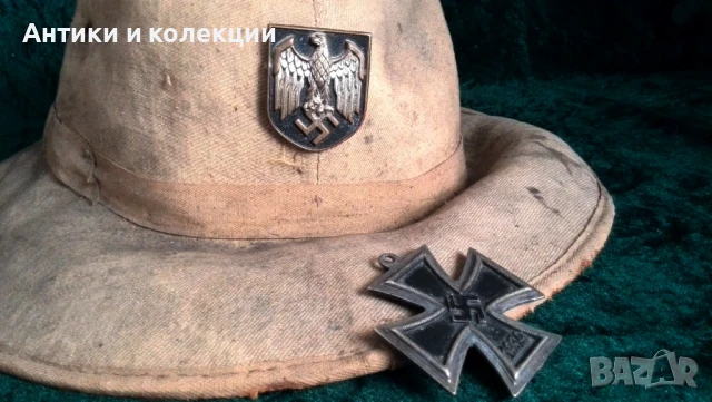 Каска шлем африкански корпус вермахт , снимка 2 - Антикварни и старинни предмети - 51261527