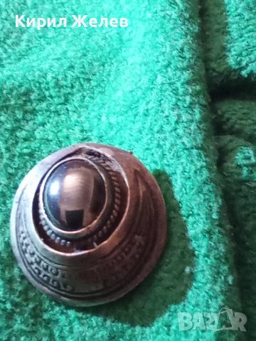 СТАРА СРЕБЪРНА ОРНАМЕНТИРАНА МАРКОВА КЛИПС АРТ ОБЕЦА СРЕБРО 925 с ЮВЕЛИРНО ПОЛИРАН ЧЕРЕН ОНИКС 27303