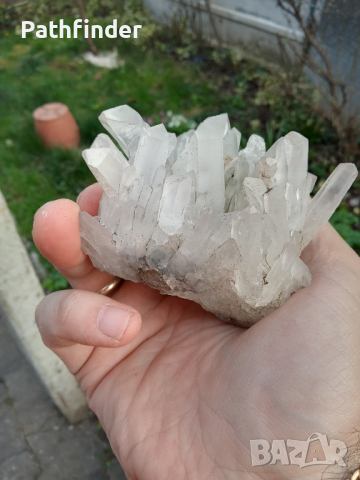 Друза от планински кристал и пирит, снимка 2 - Декорация за дома - 44795420
