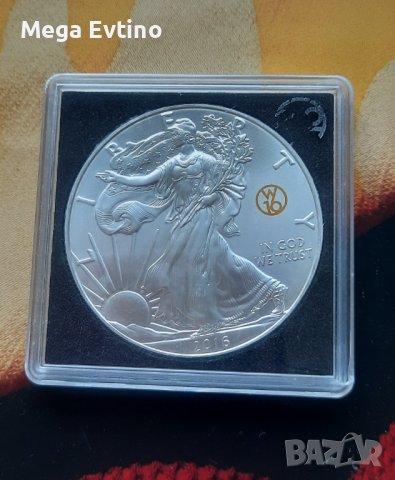 Инвестиционна сребърна монета 1 унция 1 Dollar "American Silver Eagle" Bullion Coin 2016, снимка 1 - Нумизматика и бонистика - 41675292