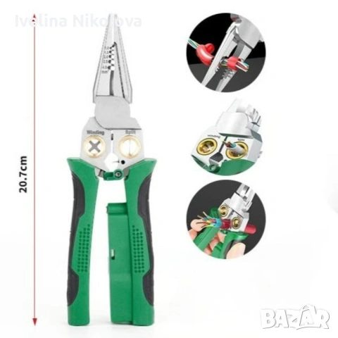 Многофункционални клещи за оголване на проводници, снимка 2 - Клещи - 53643298