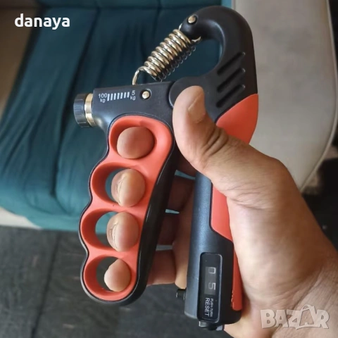 6460 Фитнес уред за тренировка на ръце и пръсти с брояч – регулируем тренажор за сила на захвата, снимка 2 - Фитнес уреди - 53780334