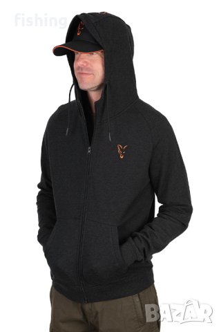 Суичър Fox Collection LW Hoody Black & Orange, снимка 2 - Екипировка - 41388780