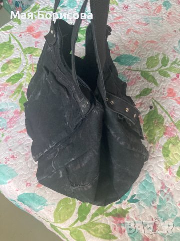 Уникална деним дамска чанта с винтидж ефект, снимка 4 - Чанти - 41684365