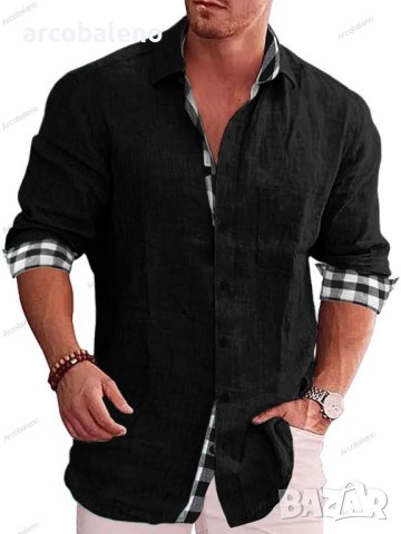 Мъжка карирана риза с дълъг ръкав. Големи размери, 10цвята, снимка 10 - Ризи - 41243720