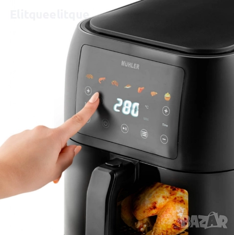 Фритюрник с горещ въздух Muhler MFX-815, 1700W, 8L с подарък книга с 69 рецепти!, снимка 6 - Фритюрници - 52258476