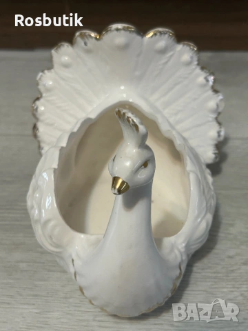 Стара порцеланова кашпа лебед 