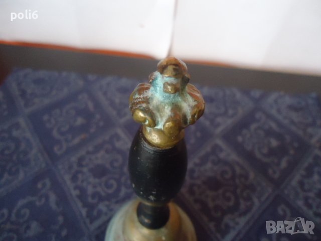 стара месингова камбана ,звънец за прислуга или др, снимка 3 - Антикварни и старинни предмети - 39240540