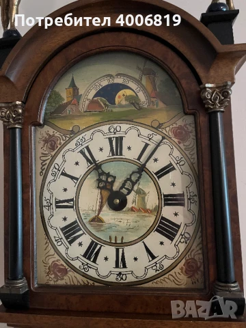 Античен,стенен-Фрезийски часовник,тъмен орех 1950-1960г.с махало, снимка 3 - Стенни часовници - 50571193