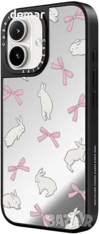 Калъф CASETiFY Mirror за iPhone 16, Съвместим с Magsafe - Сребристо върху черно, снимка 6 - Калъфи, кейсове - 48158218