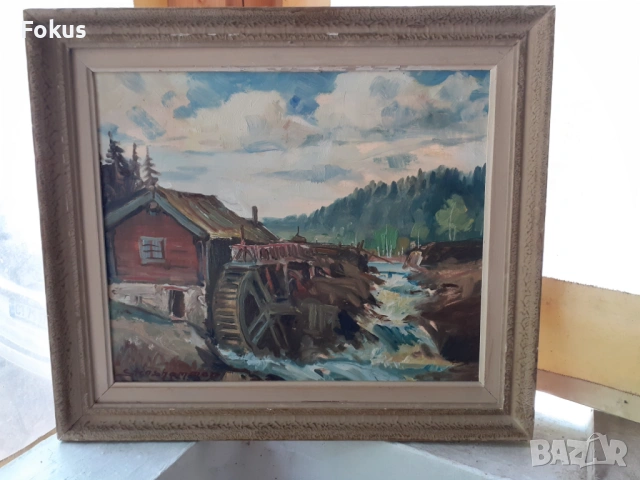 Страхотна майсторска картина масло на платно подпис рамка, снимка 2 - Антикварни и старинни предмети - 53413738