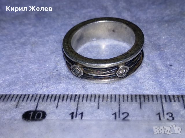 ДИАМАНТЕН СКЪПОЦЕНЕН СРЕБЪРЕН АРТ ПРЪСТЕН ОКСИДИРАНО СРЕБРО 925 с 2 ЛАБОРАТОРНИ БРИЛЯНТА 38296, снимка 3 - Пръстени - 40932513