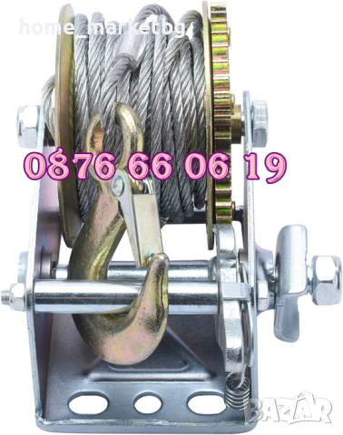 Ръчна лебедка със стоманено въже 360 кг, лебедка с въже, снимка 5 - Други инструменти - 44569329