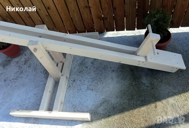 Детска дървена люлка везна за двор градина детска площадка дървена детска балансираща люлка see saw , снимка 5 - Други - 49497228