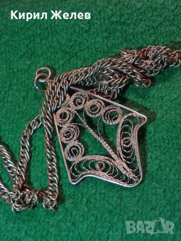 СТАРИНЕН СРЕБЪРЕН МЕДАЛЬОН ФИЛИГРАННО СРЕБРО ВИСОКА ПРОБА с НОВА ВЕРИЖКА от Неръждаема СТОМАНА 34411, снимка 3 - Антикварни и старинни предмети - 39677504