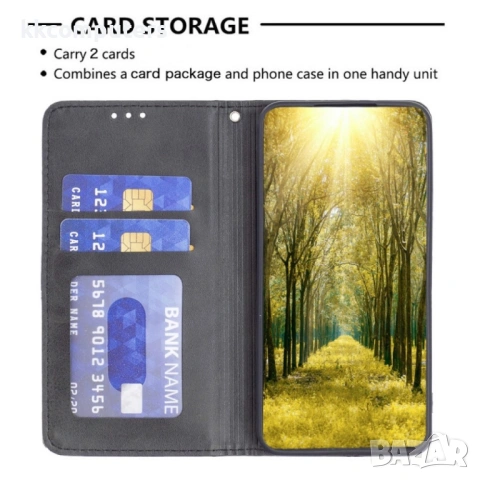 Honor X7b Rhombus Texture Magnetic Wallet Кожен Калъф и Протектор, снимка 8 - Калъфи, кейсове - 53438832