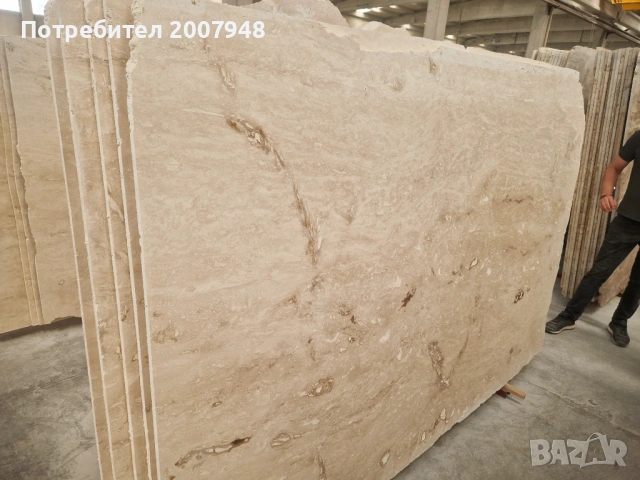 Травертин Беж Запълнен Крос Кът 1.2/61/40.6 - 30 Евро кв.м. с ДДС , снимка 2 - Облицовки - 52386249