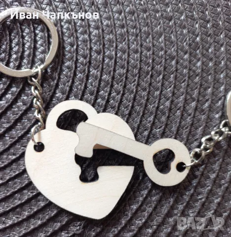 КЛЮЧОДЪРЖАТЕЛИ комплект 2 броя, 1 сърце и 1 ключ, снимка 5 - Ръчно изработени сувенири - 49040601
