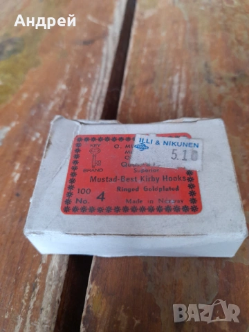 Стари риболовни куки Mustad №3, снимка 2 - Такъми - 53499194