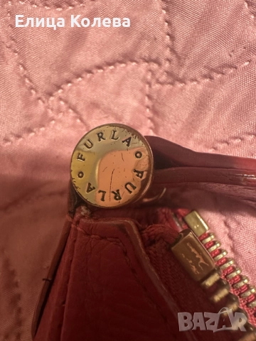 Furla винтидж дамска чанта в червено, снимка 3 - Чанти - 55944436