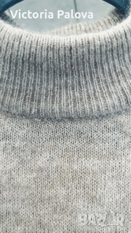 SELECTED FEMME премиум пуловер от вълна и алпака , луксозен бежов нюанс, снимка 3 - Блузи с дълъг ръкав и пуловери - 53559227