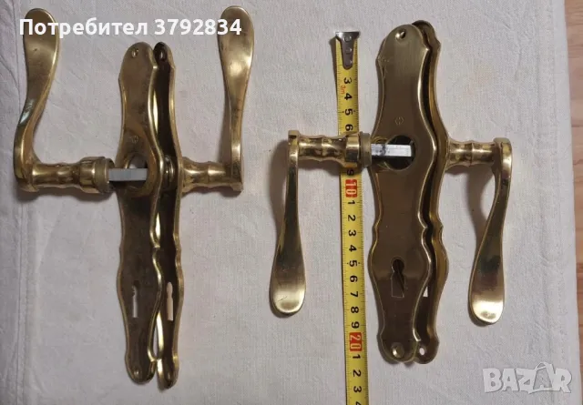 Комплект месингови брави за ретро ценители КАТО НОВИ 