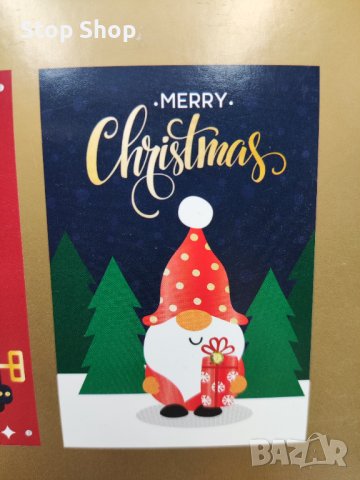 Сет от 10 луксозни коледни картички 2 модела с 10 плика , снимка 4 - Декорация за дома - 38747388