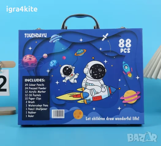 Луксозни комплекти за момче и момиче с 88 бр. рисуване и оцветяване с метална рамка и закопчалки, снимка 5 - Рисуване и оцветяване - 51344183