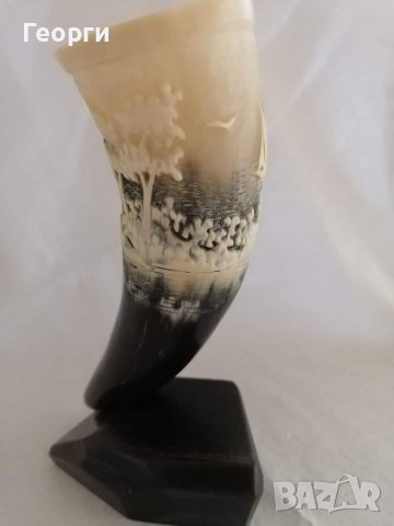 Стара соц вазичка от рог, снимка 6 - Антикварни и старинни предмети - 40243061