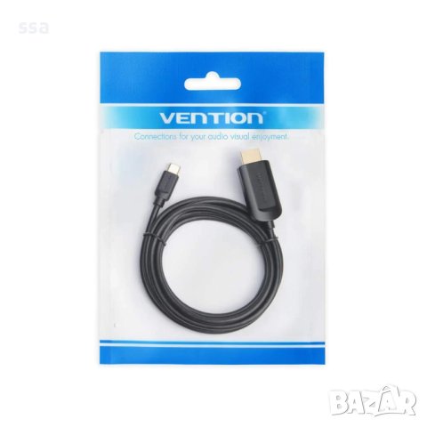 Vention кабел Cable Type-C to HDMI - 2.0m 4K Black - CGUBH, снимка 12 - USB кабели - 41289975