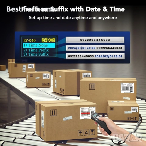 Eyoyo EY040 Преносим мини 2D Bluetooth баркод скенер с интелигентен цифров дисплей, снимка 2 - Друга електроника - 53258699