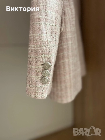 Zara светлорозов блейзър сако  blazer , снимка 4 - Сака - 53057224