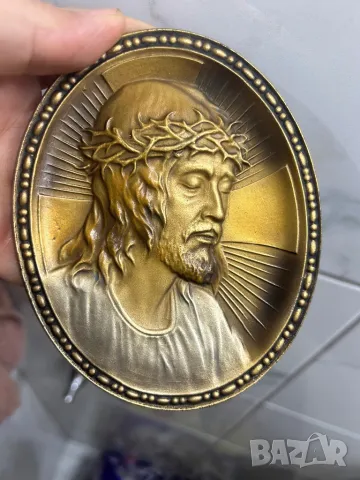 Исус метал пано икона религия релеф, 14 см/ 11 см, снимка 15 - Антикварни и старинни предмети - 48150580