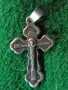 СТАРО ПРАВОСЛАВНО СРЕБЪРНО РАЗПЯТИЕ КРЪСТ КРЪСТЧЕ ЛАКИРАНО СРЕБРО 925 ПРОБА МАЙСТОРСКА РАБОТА 45584, снимка 18