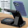 3 в 1 Нова стойка зарядно телефон слушалки часовник Магнитна станция iPhone Apple Watch AirPods, снимка 3