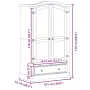 vidaXL Гардероб "Corona" 101x52x170 см, масивна дървесина, бор, снимка 9