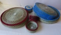  Ръчно изработени плетени декоративни подложки в панер , снимка 2